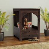 Connect2god Solid Sheesham Wood Temple for Home (Walnut Finish)